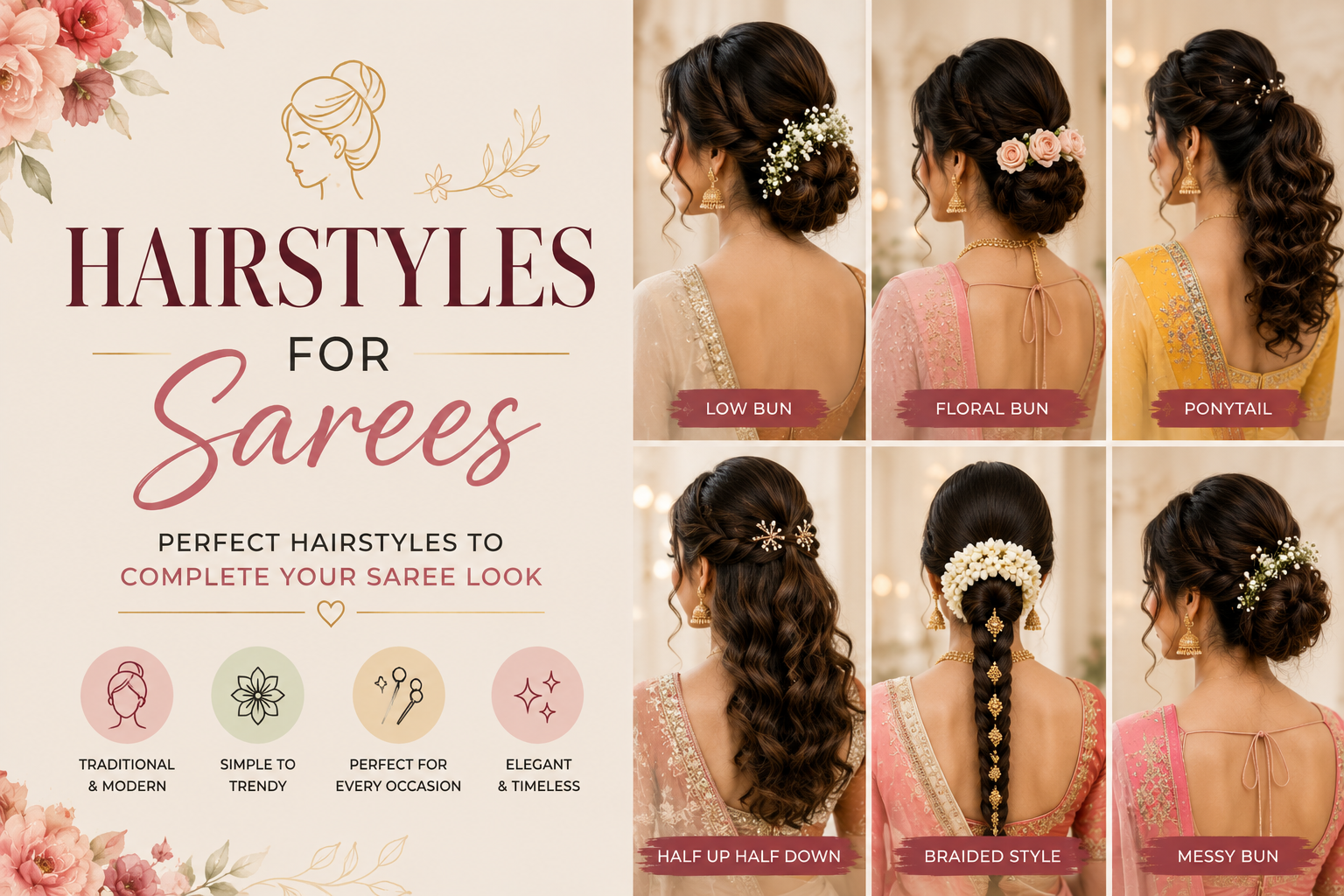 Hair Styles For Sarees